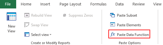 Paste Functions Paste Data Function