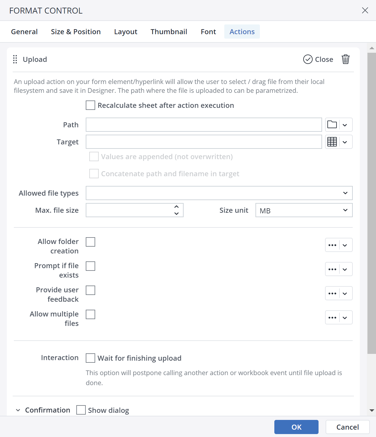 Jedox Web Actions: Upload