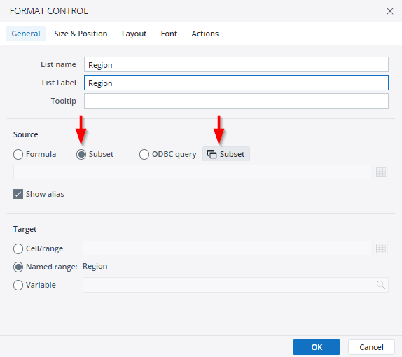 Example: Report with ListBox and DynaRanges